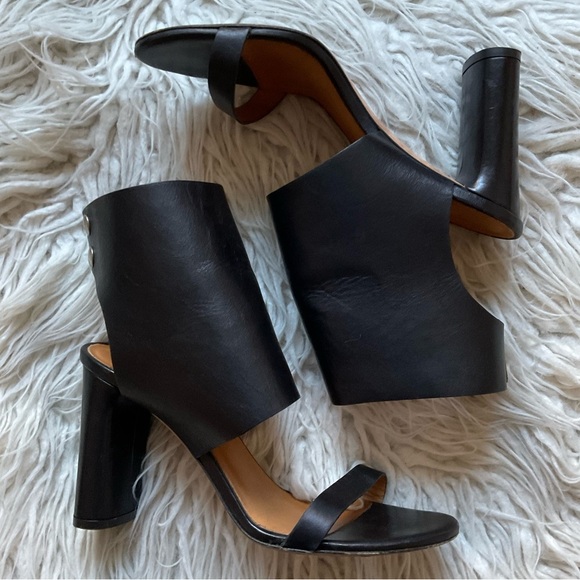 IRO Suthy Black Leather Ankle Cuff Open Toe Heeled Sandals EUC Size 39 - Picture 2 of 10